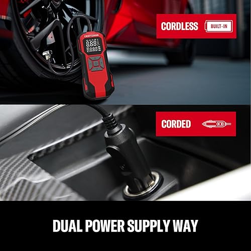 Miniatura 7 de CRAFTSMAN Compresor de aire portátil para inflador de neumáticos, mini bomba de aire inalámbrica para neumáticos de automóvil con medidor digital de