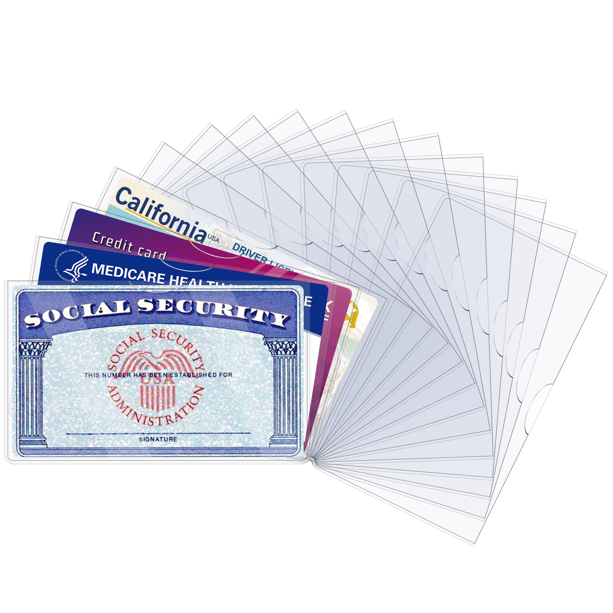 LIEMAND 16 Pack Social Security Card Protector Sleeves, Ultra Clear &amp; Durable 31Mil Waterproof SSN/New Medicare/Credit Card Holder, Soft ID/Debit/Credit/Business Card Holder