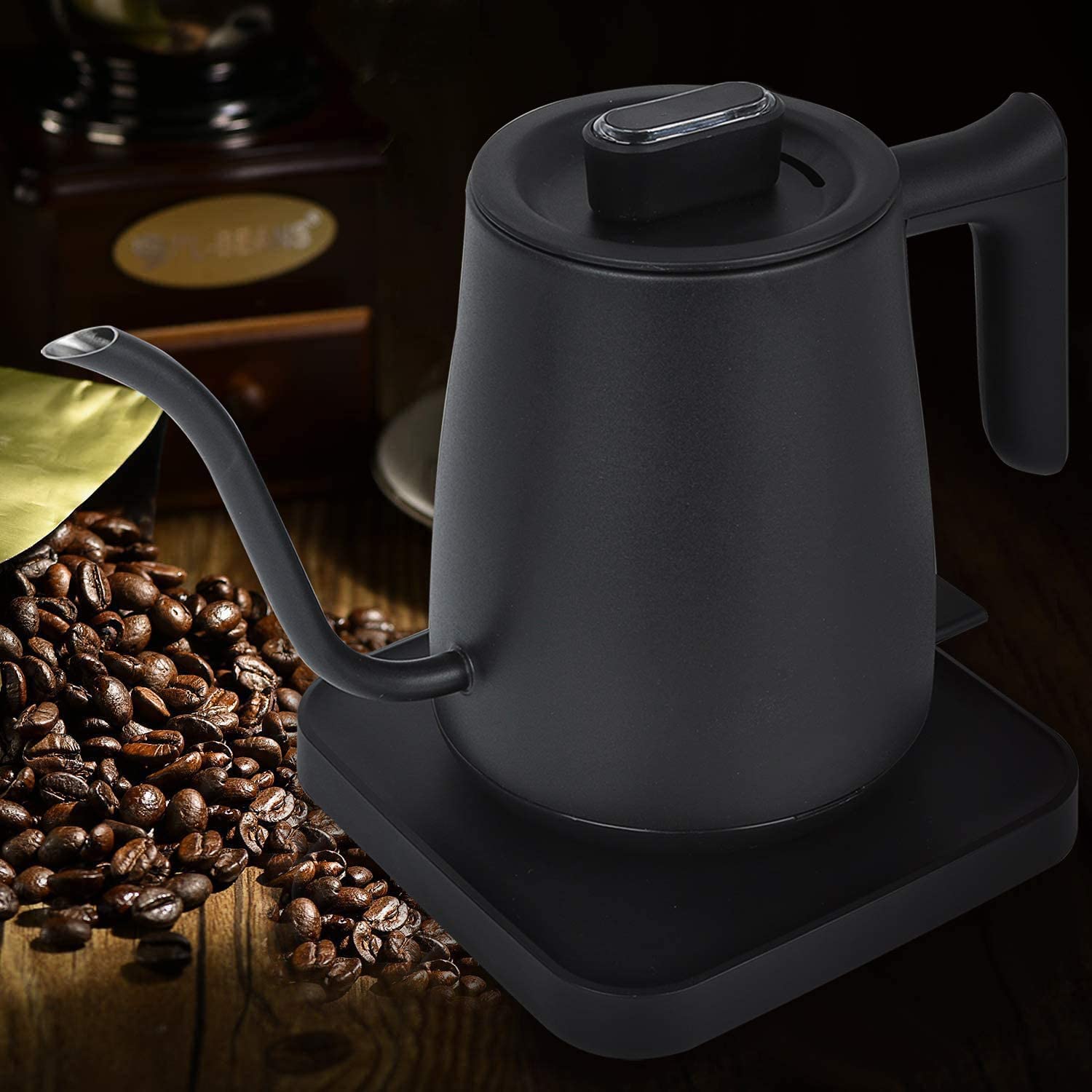 HUAXU Electric Gooseneck Kettle: Pour-Over Kettle for Coffee & Tea, Ultra Fast Boiling Hot Water Pot, 100% Stainless Steel Inner, Auto Shut - Off Protection, Temperature Control - 0.6 L