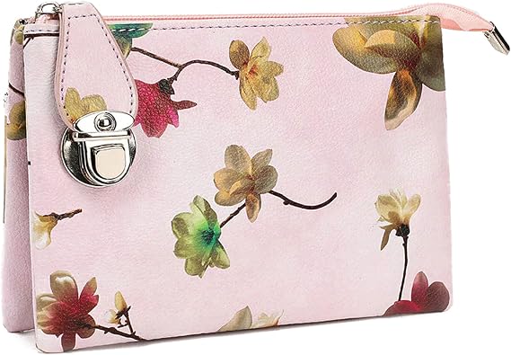 Caracol Womens Crossbody Purse Bag With Adjustable Removable Shoulder Strap and Wristlet Vegan Leather