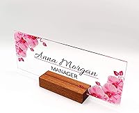 Vista 7 de Placa de nombre para escritorio de oficina, placas de nombre personalizadas para escritorios en vidrio acrílico, decoración de escritorio