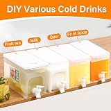 4L Large Drinks Dispenser Fruit Infusing Water Dispenser Container with Tap,Drink Dispenser,Refrigerator Cold Kettle,Fridge Jug Drinks Chiller Large Dispenser for Serving Cocktails,Juices,Water(1pcs) - 2