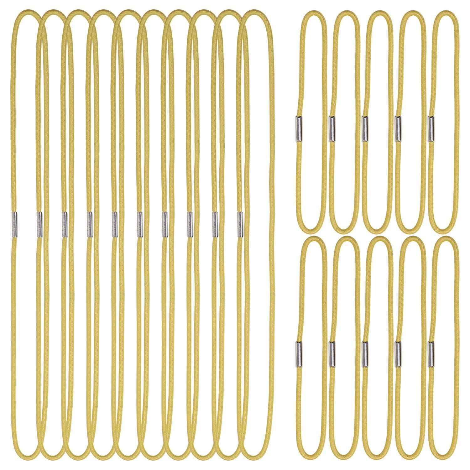 Mini Skater Travel Notebook Elastic Bands for Refillable Travel Journals Planners, Two Sizes, Pack of 20 (Gold, A5 & Passport Size)