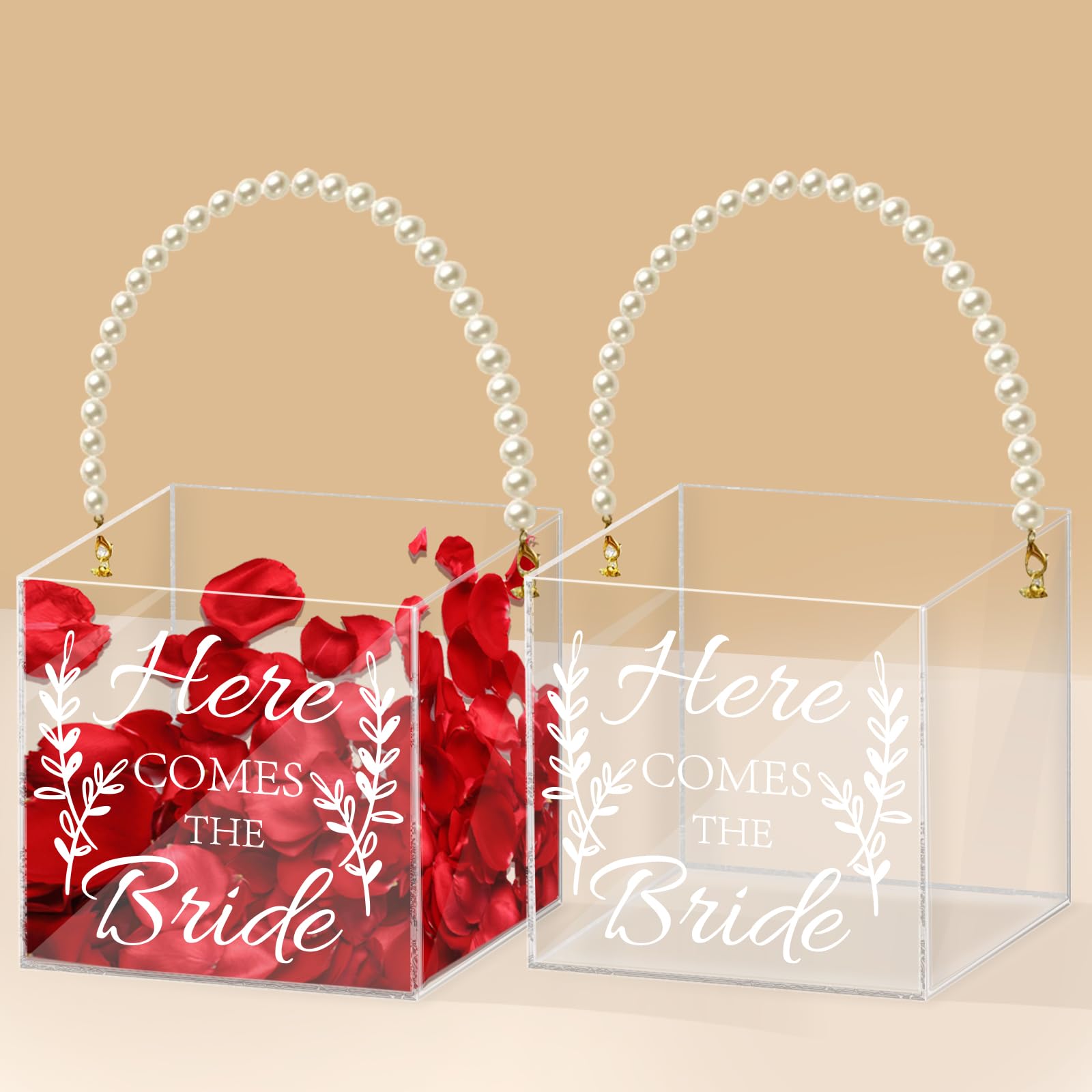 Clear Acrylic Flower Girl Basket Set of 2