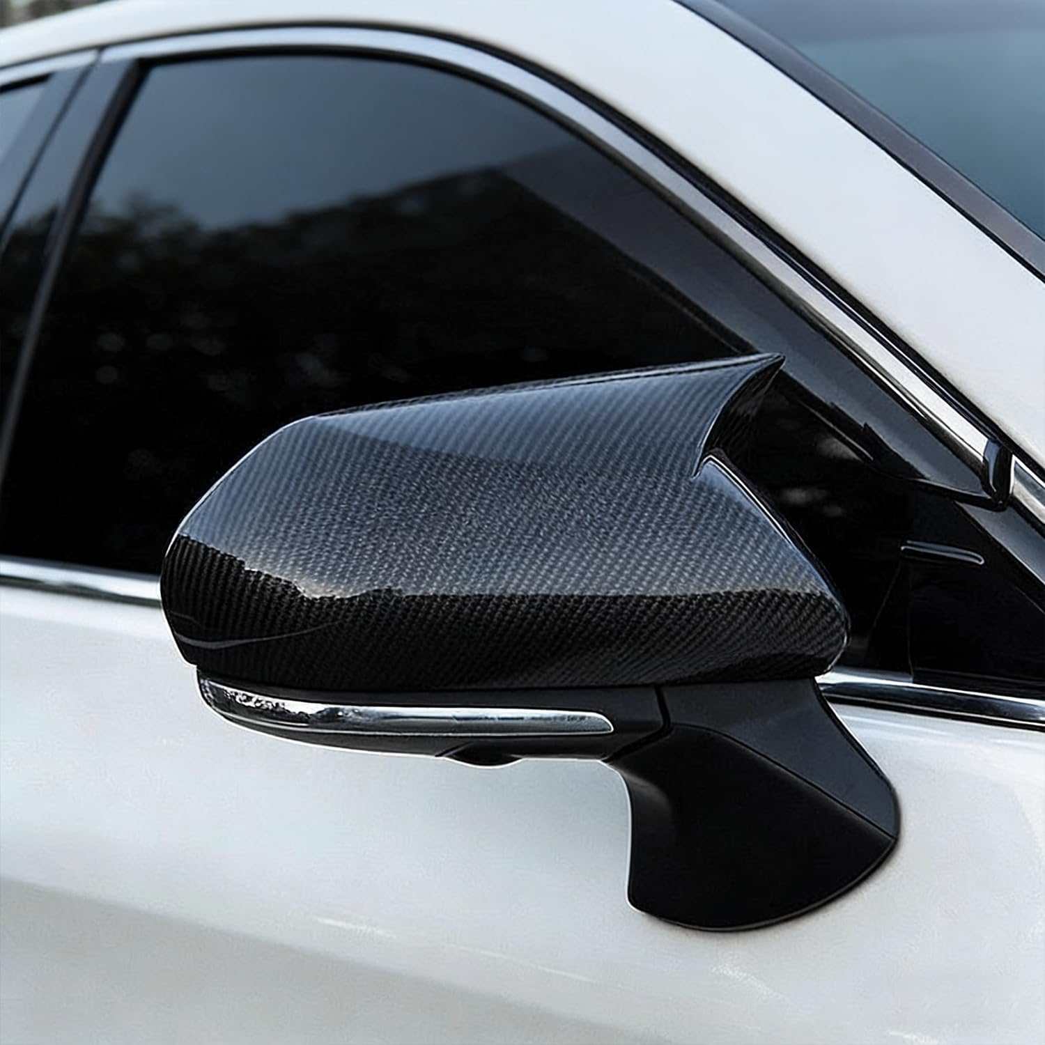 Compatible with Toyota Camry 2026 2025 2024 2023 2022 2021 2020 2019 2018 Accessories Aggressive Look Car Exterior Door Side Rearview Mirror Guard Cover Trim Caps -Carbon Fiber Style