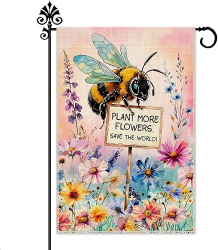 Miniatura 7 de Hafhue Grandma's Garden Little Helpers - Bandera de bienvenida para jardín, 12 x 18 pulgadas, doble cara para decoración de césped para exteriores