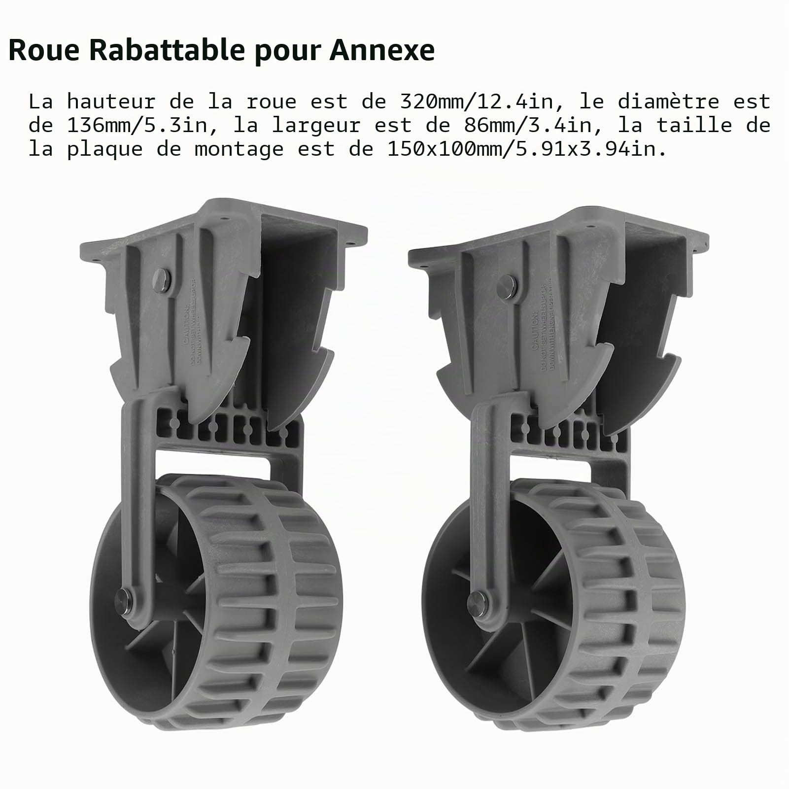 1 Paire de Roues de Canot Pneumatique en Nylon, Roue de Mise à L'eau pour Tableau Arrière de Bateau, Roues de Remorquage pour Bateau Gonflable, Roue de Mise à L'eau Facile à