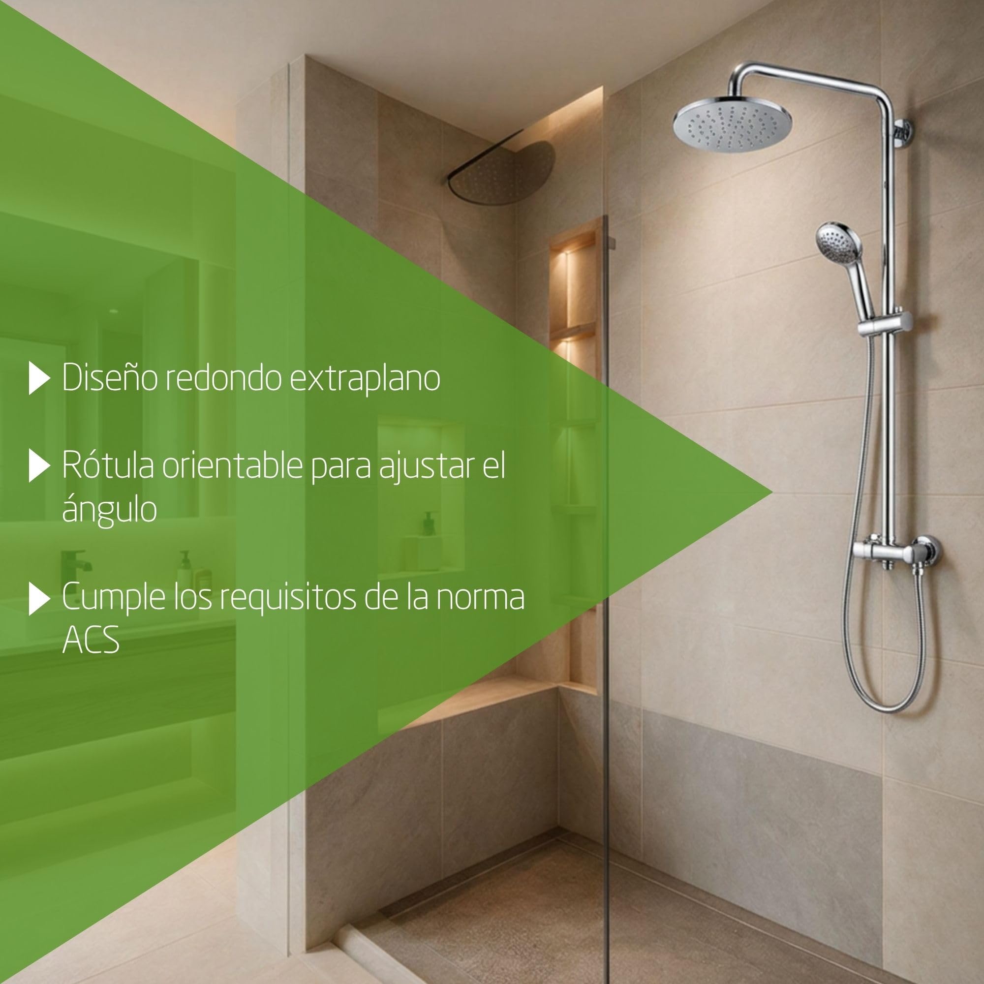 Amig rociador ducha BOROB Ø25 cm acero inoxidable cromado