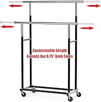 Vista 2 de Simple Houseware Perchero estándar de doble barra, negro