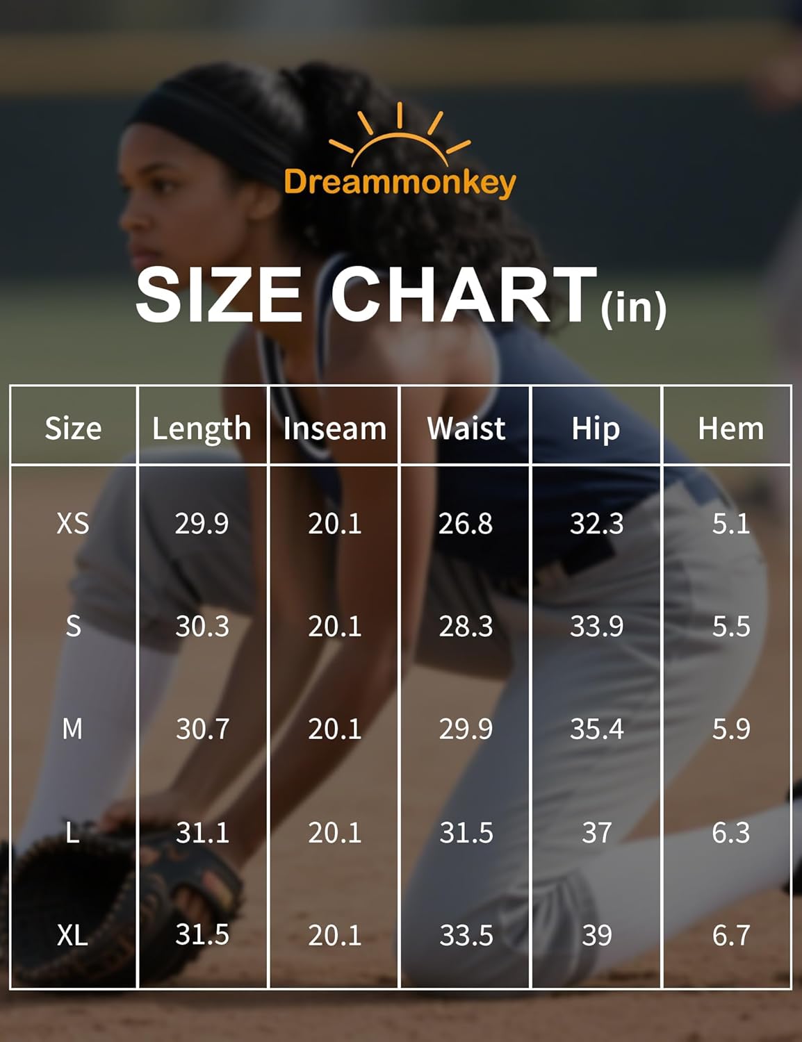 Dreammonkey Women's Softball Pants Low-Rise 3/4 Tapered Leg with Dual-Layer Knee Protection for Baseball Fastpitch - Image 6