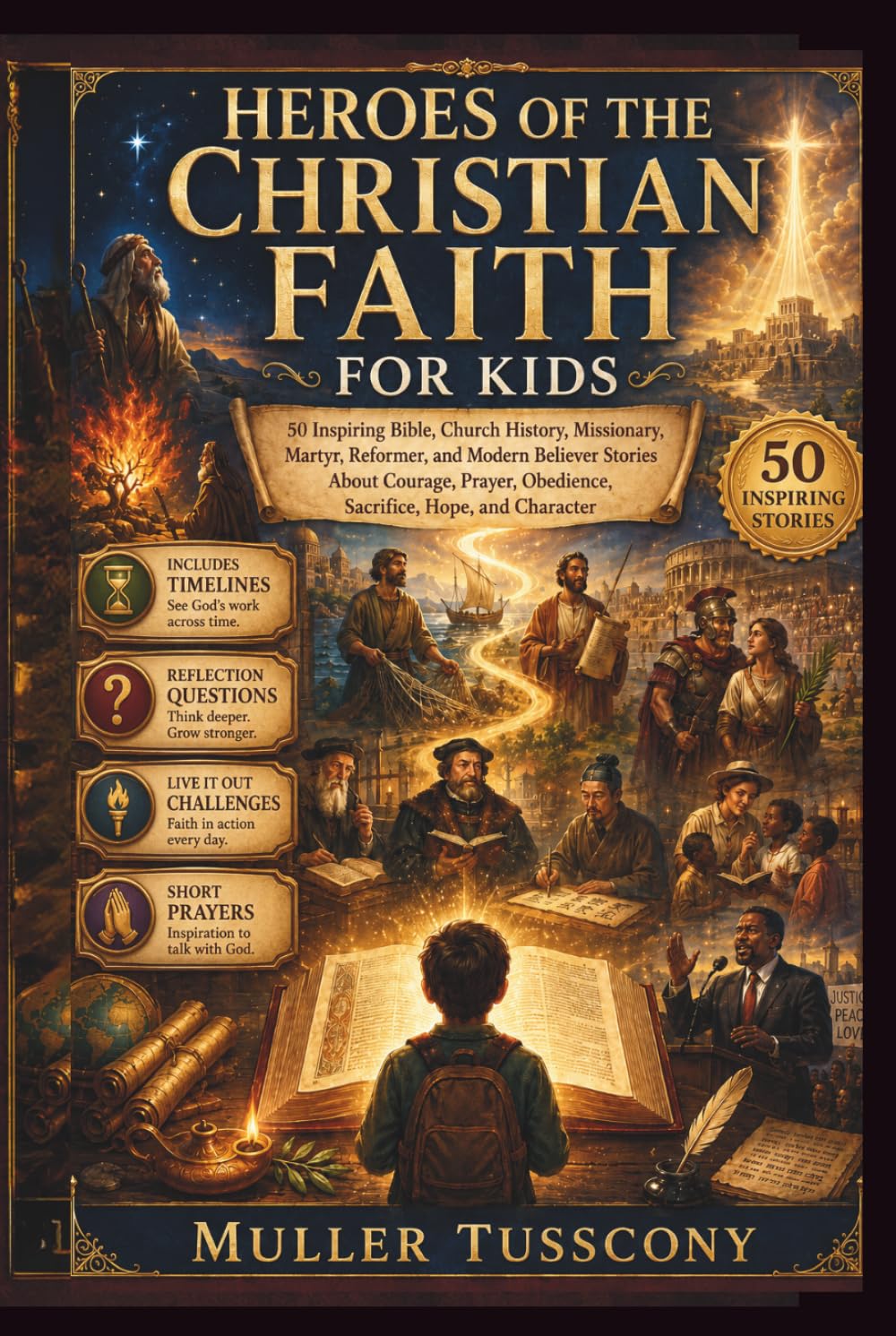 HEROES OF THE CHRISTIAN FAITH FOR KIDS: 50 Inspiring Bible, Church History, Missionary, Martyr, Reformer, and Modern Believer Stories About Courage, Prayer, Obedience, Sacrifice, Hope, and Character