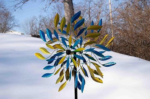 Lunar Orbit, Chalily Garden Wind Spinner Esculturas cinéticas Grandes Mandala Spokes Arnés El Poder del Viento para un hermoso arte giratorio, ideal