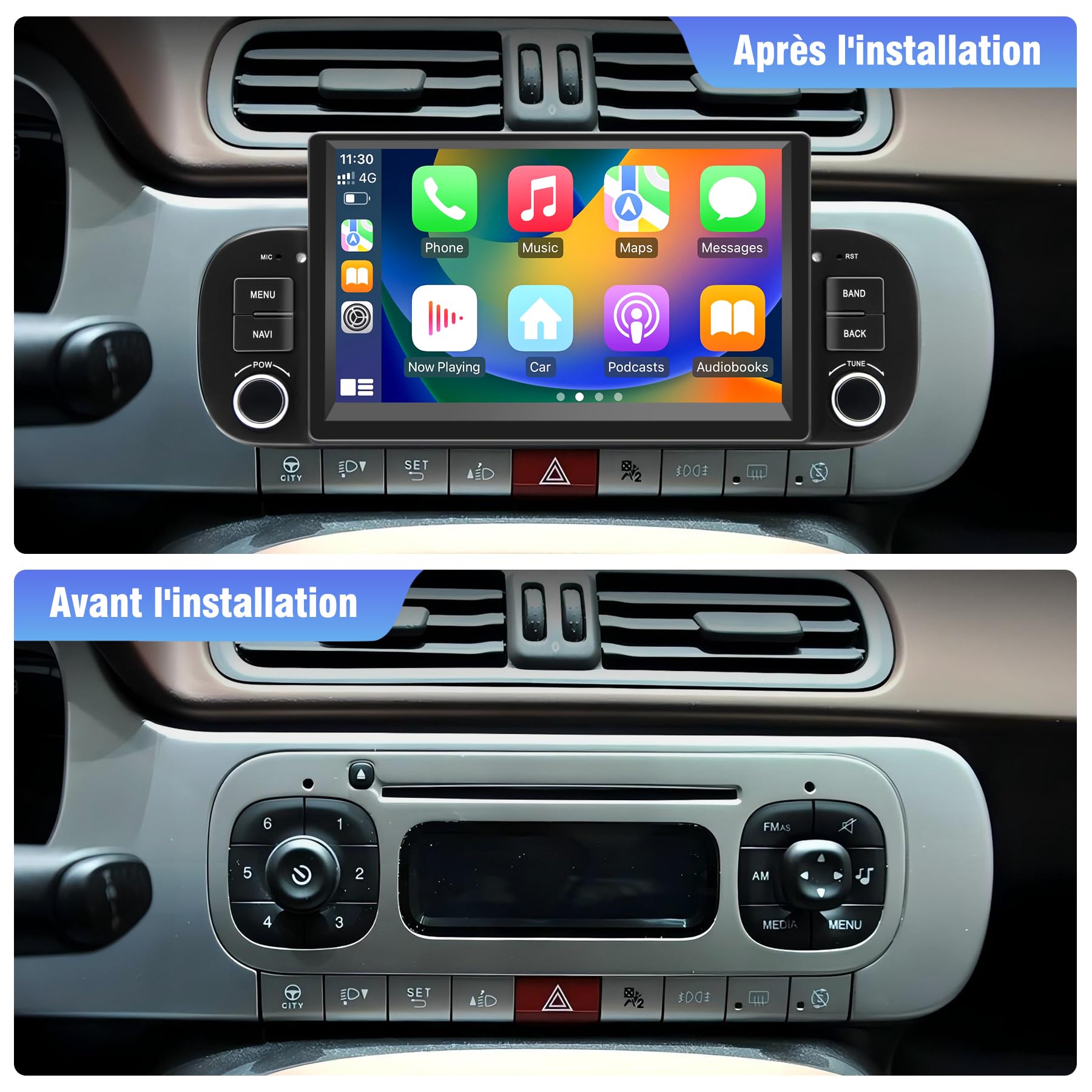 Autoradio per Fiat Panda 2013-2020, Android 13, Schermo Touch IPS 7" | Android 13 2G+64G con GPS Navi, Bluetooth, WLAN, DSP, Comandi al Volante, Schermo Touch IPS da 7 pollici