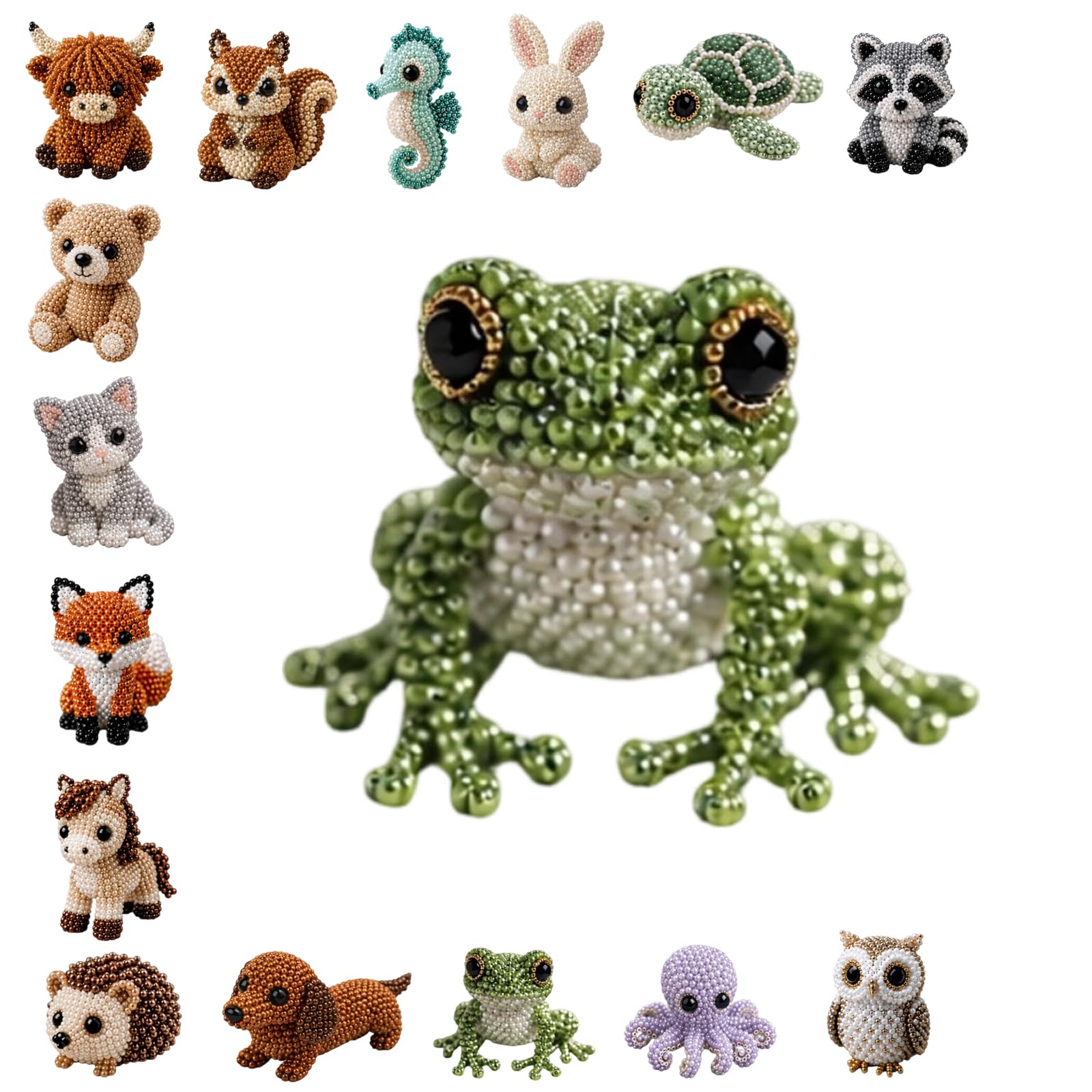 USMEI DIY Animal Beading Kit for Adults & Teens, Cute 3D Animal Bead Craft Set with Colorful Beads and Instructions, Handmade Jewelry Art Craft Kit for Creative DIY Projects
