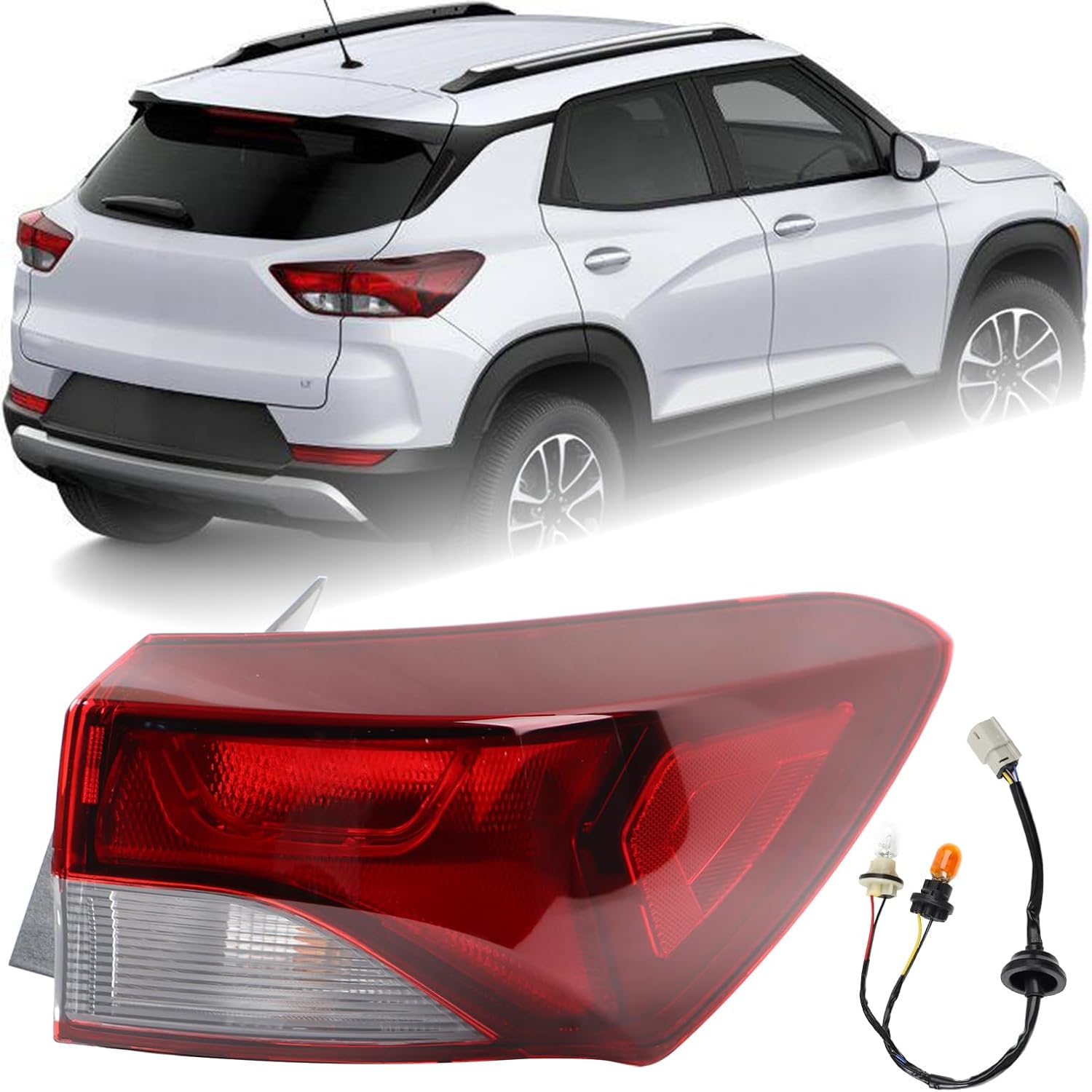 LH Halogen Outer Tail light Assembly Fit for 2021-2025 Chevy Trailblazer L/LS/LT Chevrolet Rear Lamp Left Driver Side With Bulbs GM2804147 42825751
