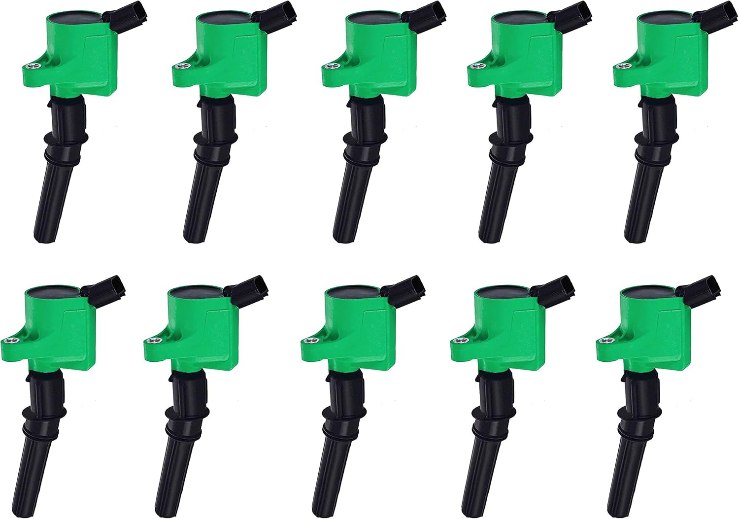 ENA Green Set of 10 Ignition Coils Compatible with Lincoln Mercury Ford Crown Victoria E150 E250 E350 E450 Econoline Excursion Expedition Explorer F150 F250 F350 F450 F550 4.6 5.4 6.8 V8 V10 DG508