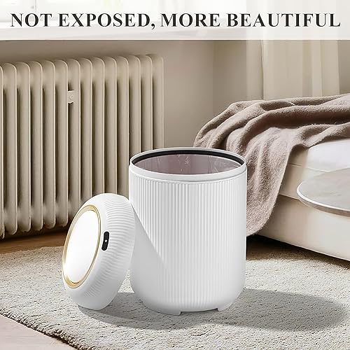 Miniatura 7 de Bote de basura automático con sensor de movimiento para baño con tapa, cubo de basura sin contacto de 3 galones, cubos de basura eléctricos de