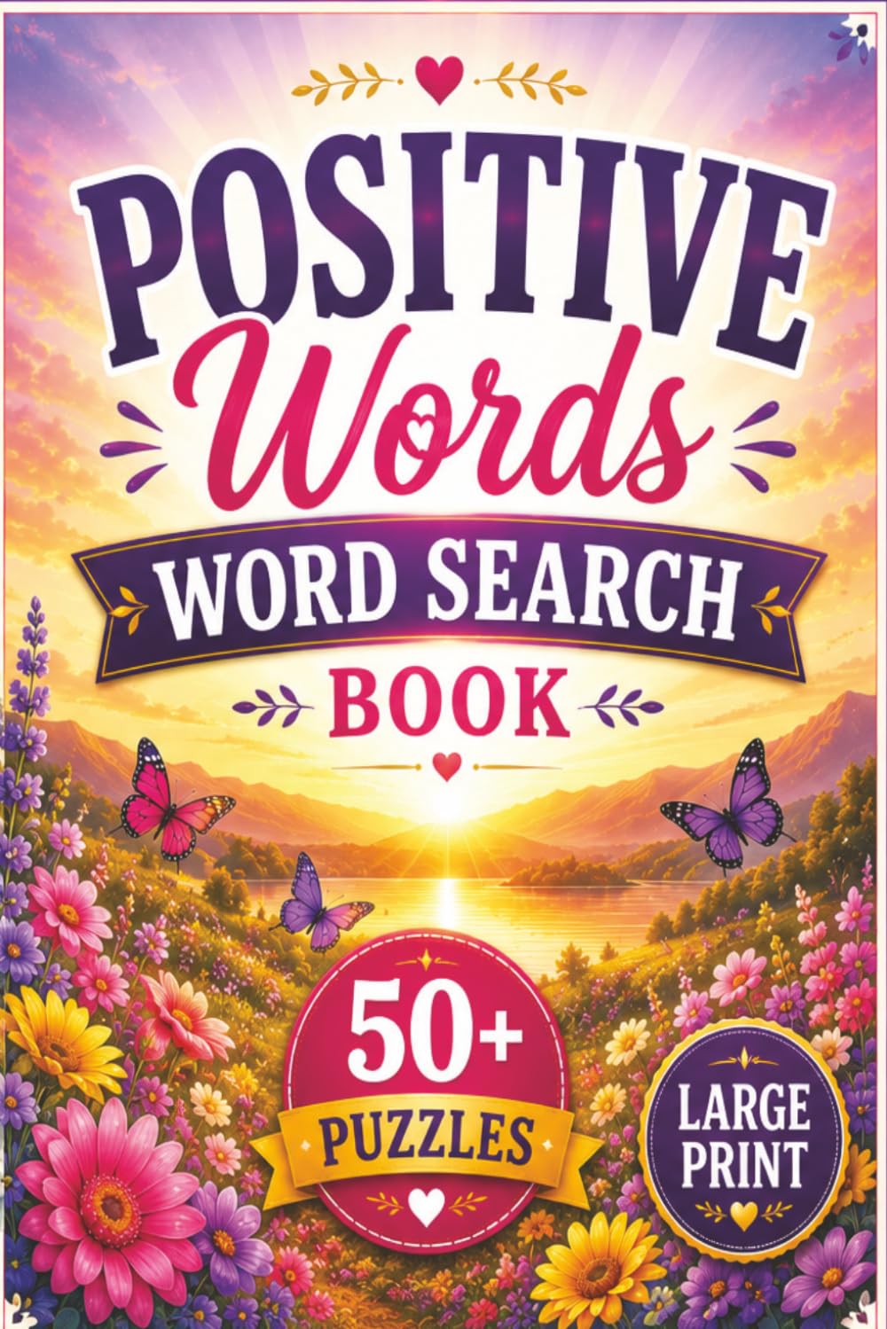 Positive Words Word Search Book: 50+ Inspiring Puzzles Filled with Uplifting, Encouraging, and Motivational Themes