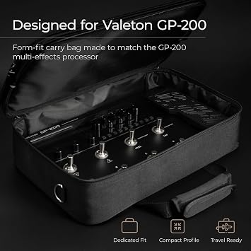Carry Bag for Valeton GP-200 Multi-Effects Processor Padded Protective Case with Shoulder Strap, Accessory Pocket & Water-Resistant Exterior