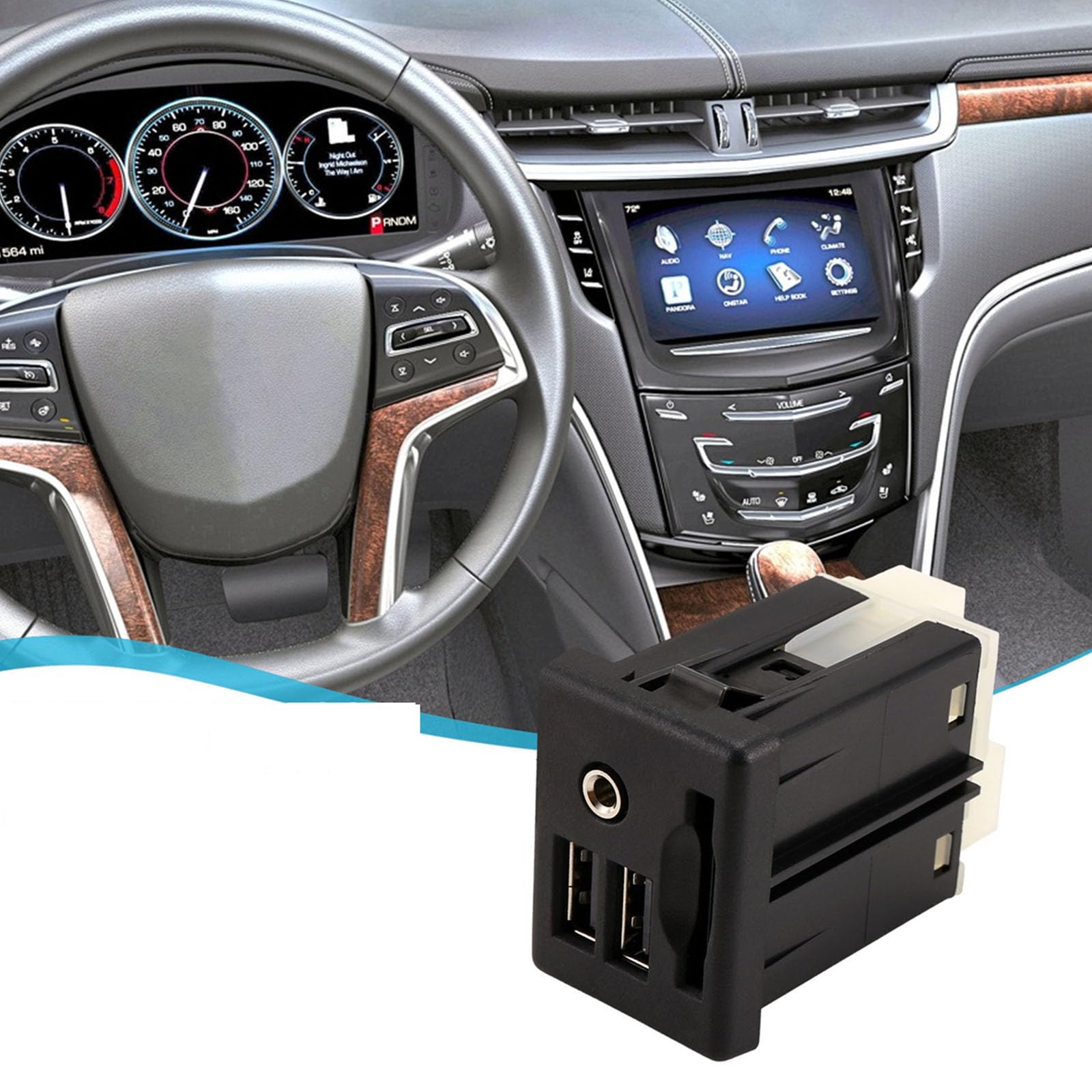 Conectores de puerto USB, interfaces de tarjetas, conectores de consola central de repuesto, accesorios automotrices, 13581213 puerto USB doble