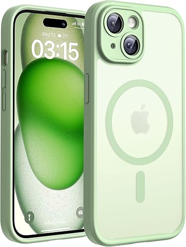 Miniatura 71 de TOCOL Funda magnética para iPhone 15, protección completa mejorada de la cámara, compatible con Magsafe, protección contra caídas, translúcida mate,