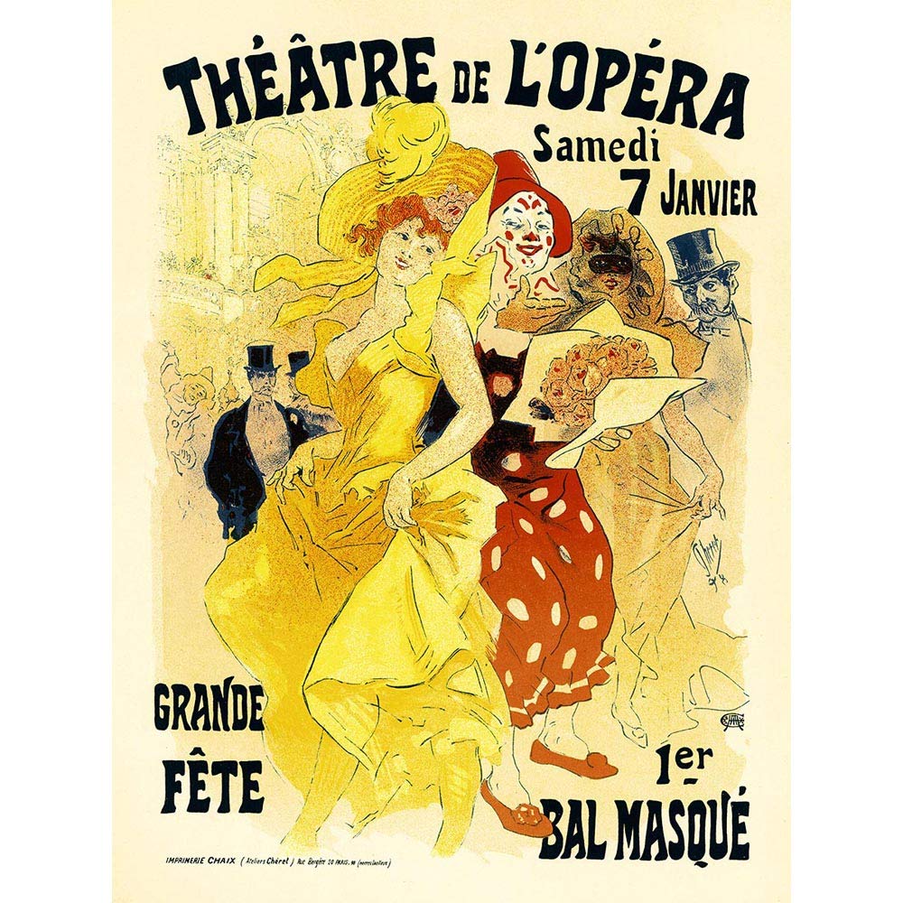 Wee Blue Coo Theatre Cabaret L'Opera Jules Cheret Paris France Vintage Art Print Poster Wall Decor 12X16 Inch