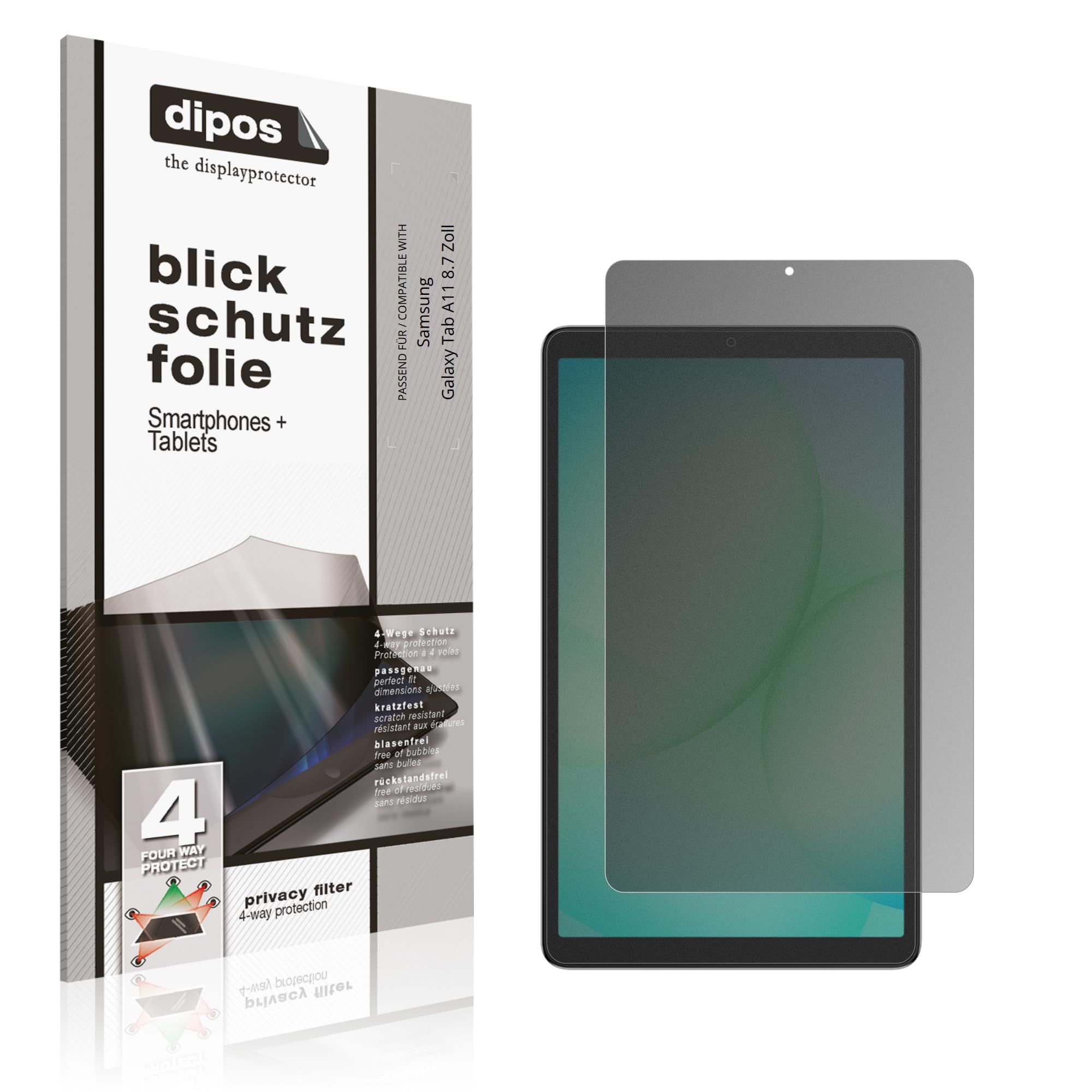 dipos Protection écran anti-espion pour Samsung Galaxy Tab A11 8.7 Zoll