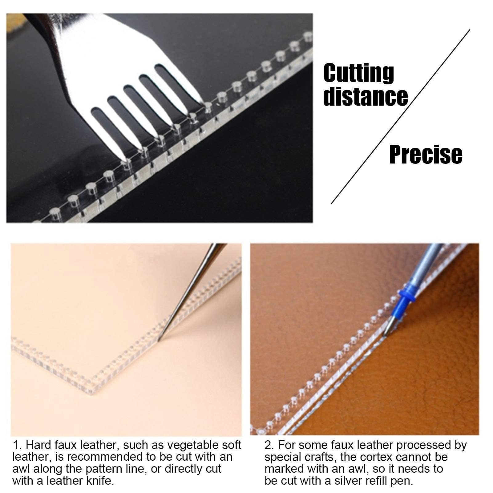 Garosa Modello di Portafoglio Corto Fai da Te Cucito Quilting Stencil per Artigianato Fai da Te Strumento Accessorio Fatto a mano5 Pezzi di Modelli in Pelle acrilica Handcraft Tools