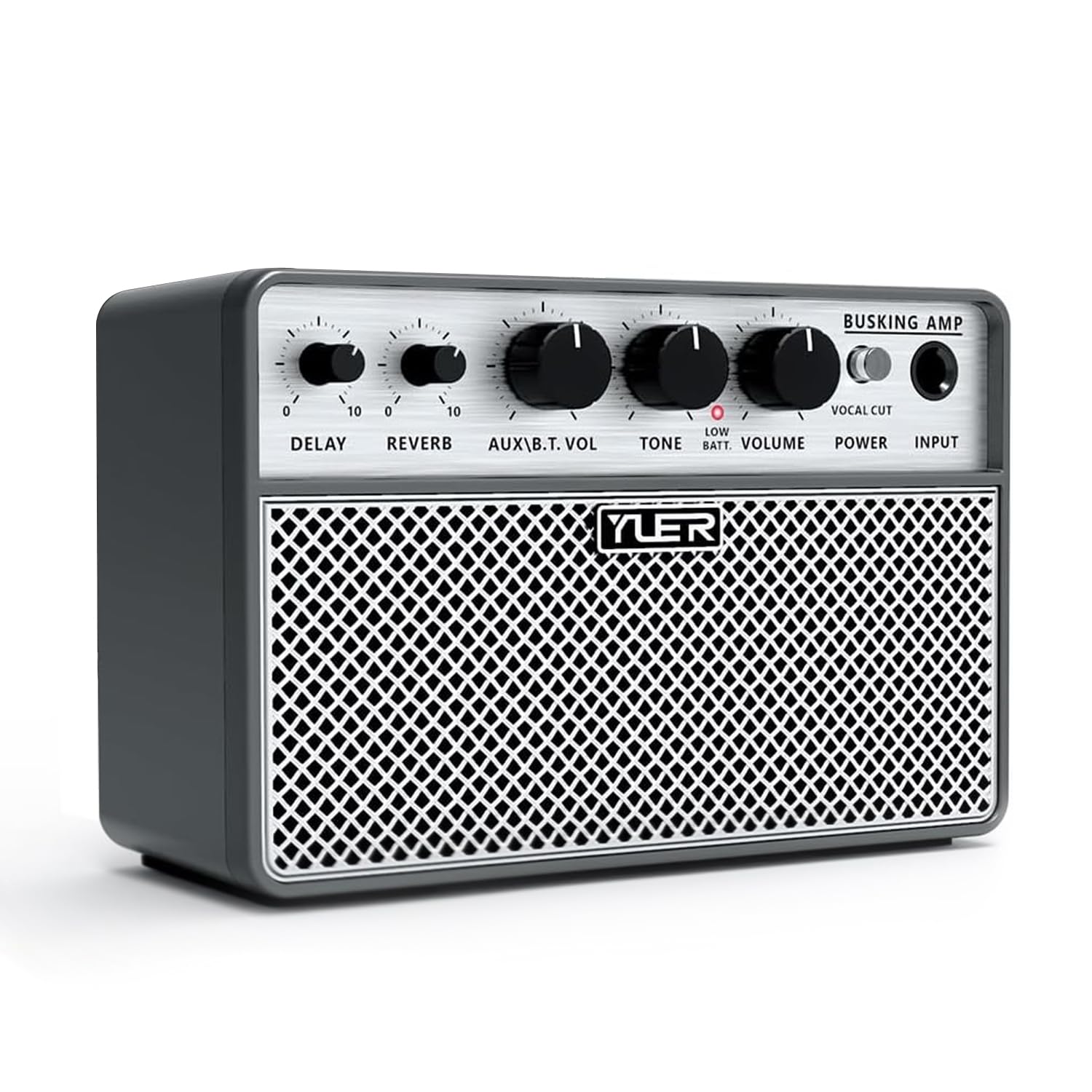 Yuer BA-10Pro 10W Portable Acoustic Guitar Amplifier Rechargeable Practice Amp with Delay & Reverb Effects，Supports 6.35mm Dynamic Microphone Vocal Remover,OTG Recording & Live Streaming for Practice