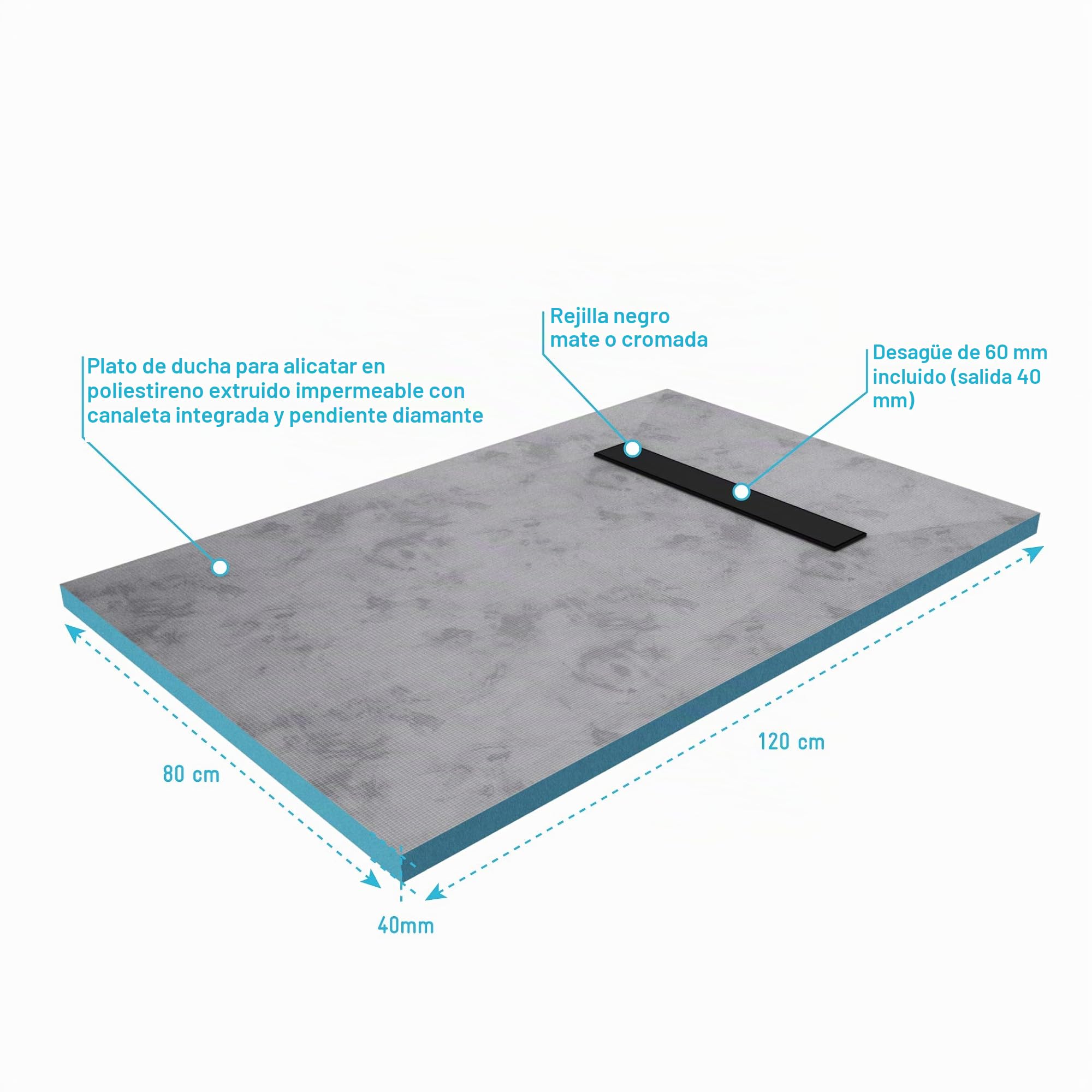 AURLANE FAC343 Plato de Ducha, Multicolor