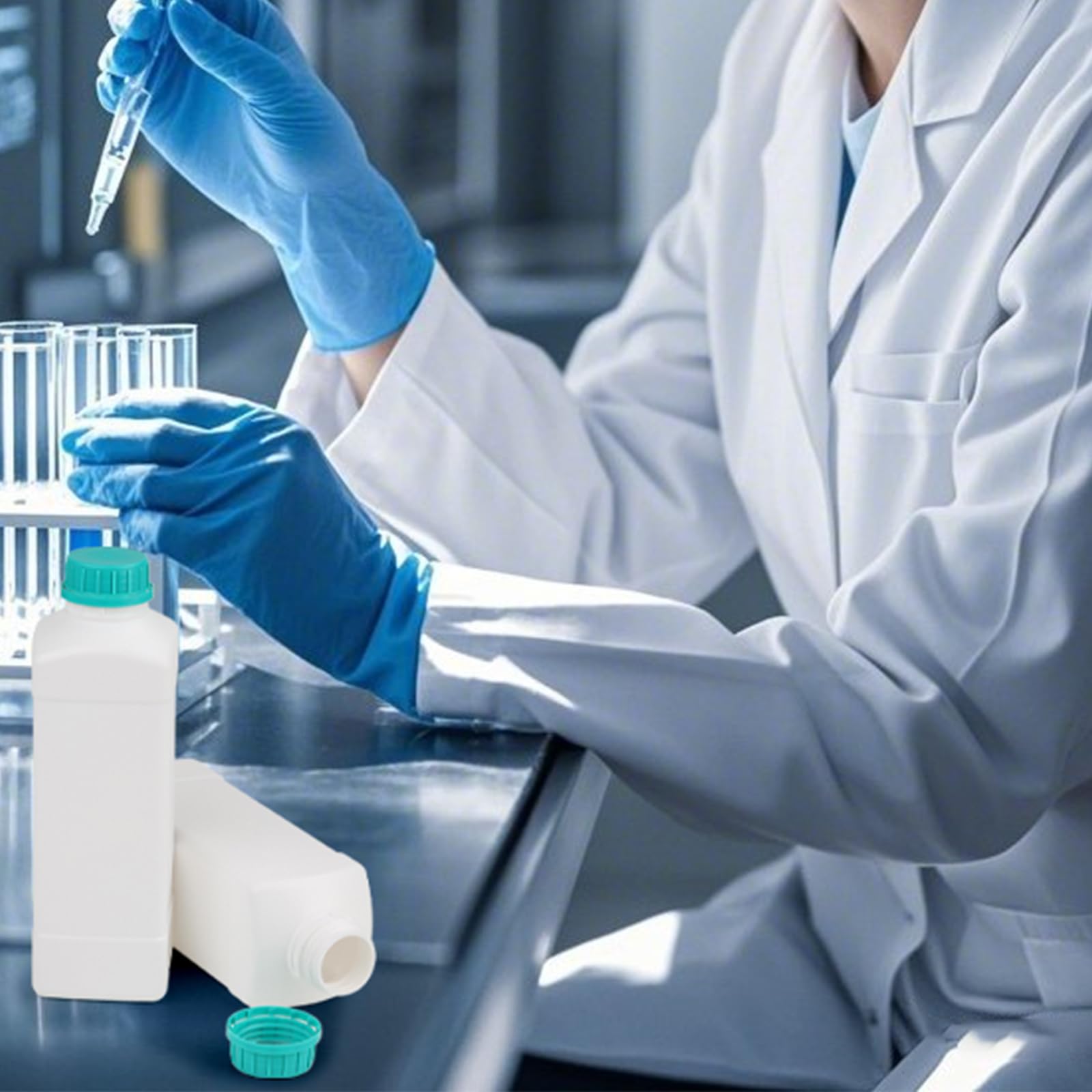 2 x 1000 ml pieczęć świetlna butelki do przechowywania chemii białe