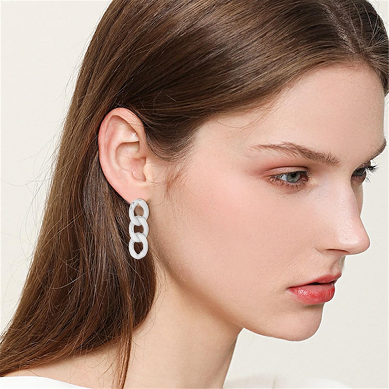 coadipress Gold Link Chain Earrings Necklace Set for Women Minimalist Gold Plated Chain Link Earrings Punk Oval Dainty Chunky Chain Necklace Trendy Jewelry - Image 3