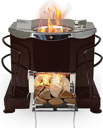 SIMOND STORE Estufa de campamento al aire libre estufa de cohete portátil de leña estufa de biomasa sin humo para supervivencia mochileros cocina al