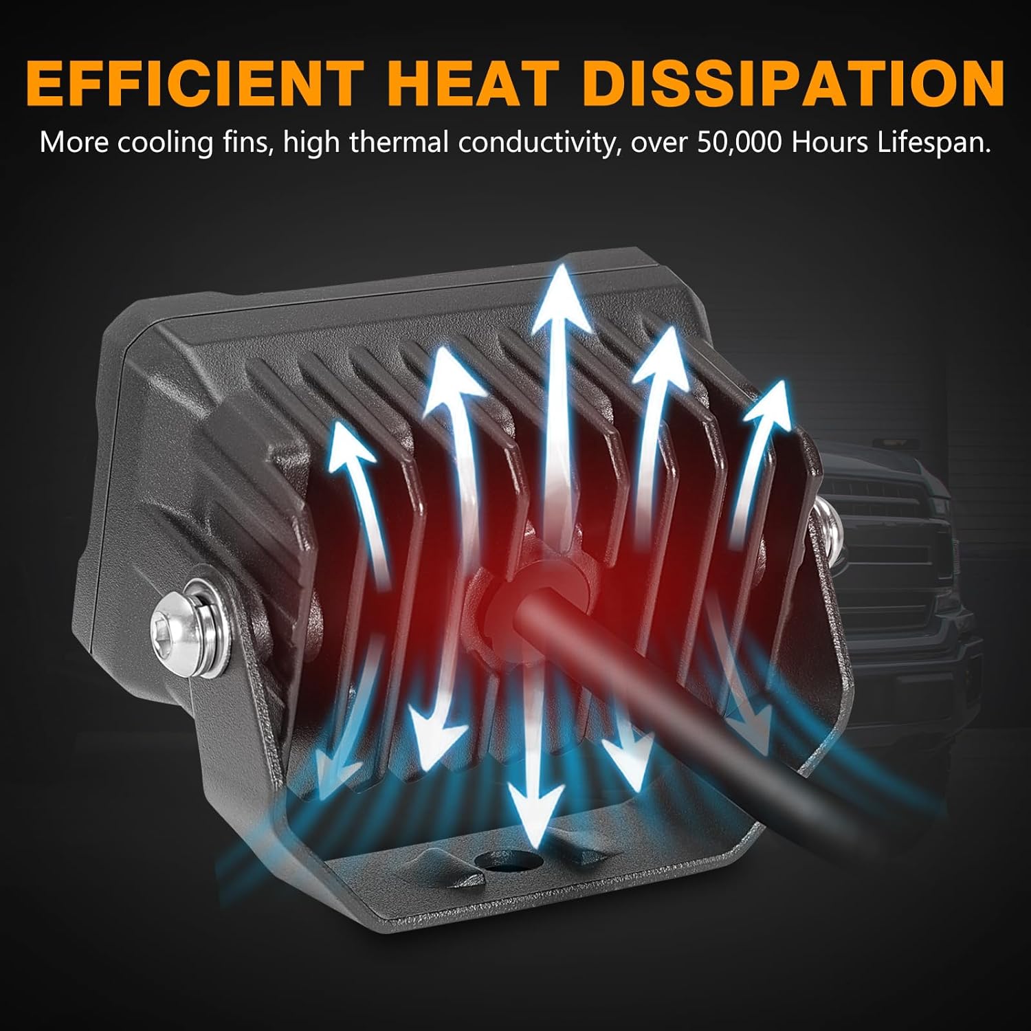 Muto-Beam LED Pods Yellow, 2PCS 3Inch Driving Lights 40W Spot Flood Combo Fog Light Off Road LED Cubes Backup Lighting Auxiliary Light Ditch Lights for Truck ATV UTV Motorcycle SUV Jeep Dirt Bike