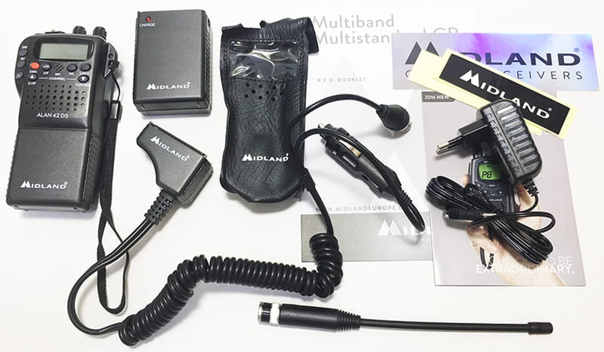 Midland C480.13 Radio Cb Alan 42 Plus Multi Am/Fm Portatile, 27 Mhz, Baracchino Ricetrasmittente Multibanda, Nero