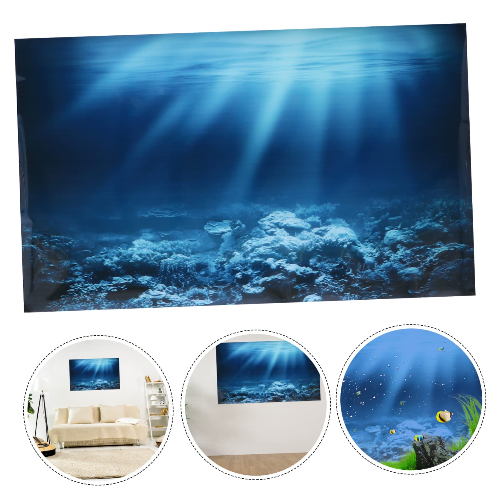 2 Pegatinas De Fondo para Pecera LED Filtro De Esponja para Pared Esponjas UV Espumadera Marina Calentador De Peces Soporte para Acuario Aire De Playa Decoración para