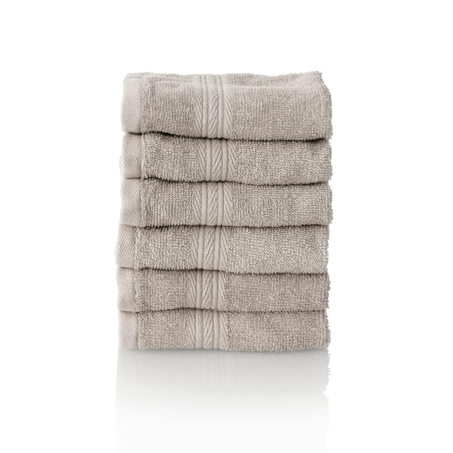 ALCLEAR Juego de Toallas de Rizo prémium en 6 Colores y 5 tamaños 2 Toallas de Ducha de 70 x 140 cm y 2 Toallas de Ducha de 50 x 100, Gris Plata, Oeko-Tex Standard 100
