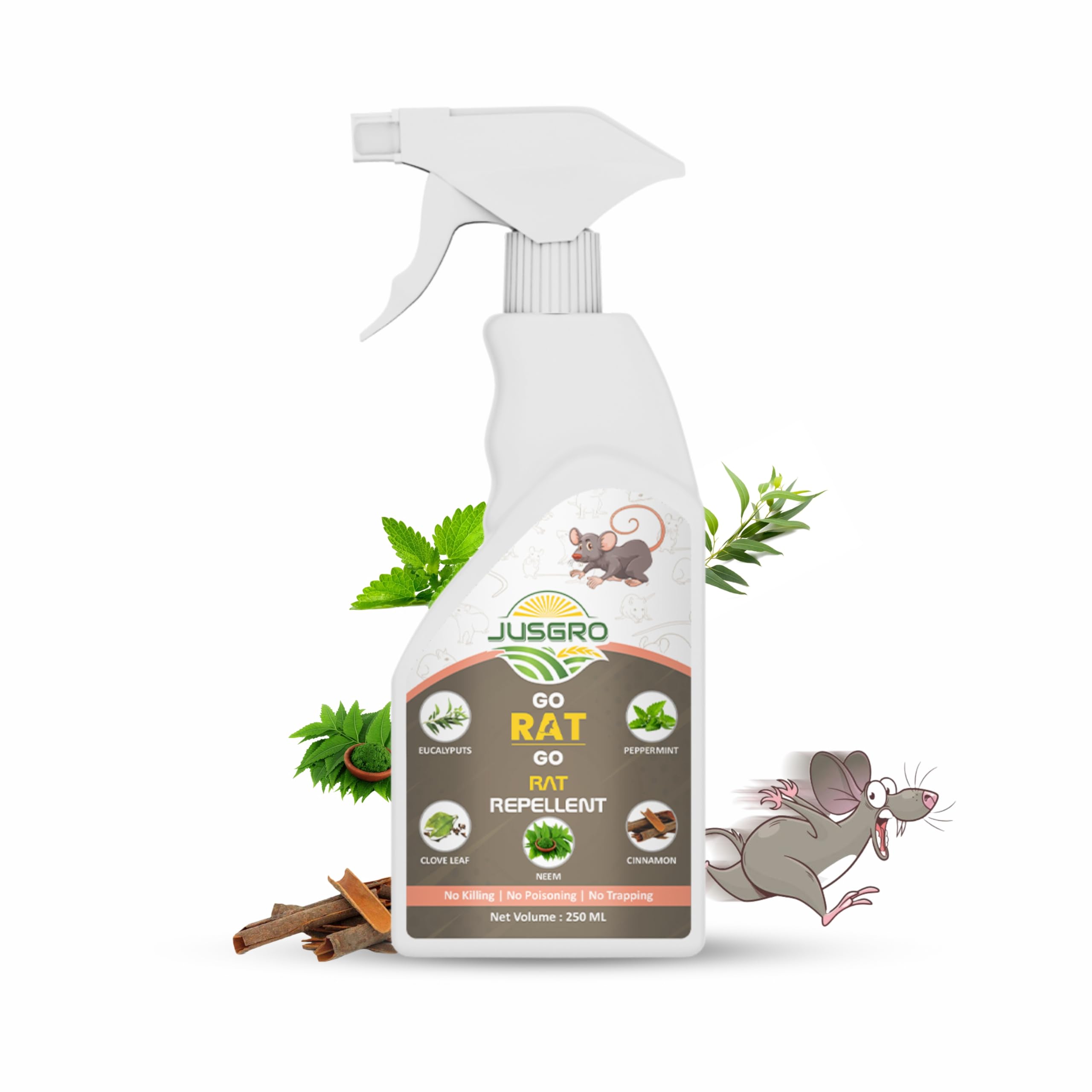 JusGro Rat Repellent Spray For Car -250 ML | Made With Essential Oil | For Home, Office and Kitchen | Safe For Children & Pets | Rat Repellent For Car-image-31