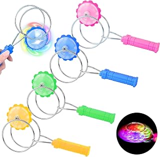 4pcs Peonza Magnético Luminiscencia, Regalos Cumpleaños Niños Colegio, Manivela Inercia Antigravedad Sensorio Juguete Acrobático Reemplazo para yoyo niños