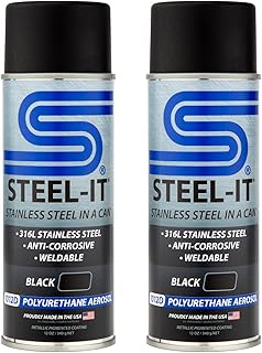 Steel-It 1012D Polyurethane, Industrial Paint Coatings, Weldable, Easy to Apply - Black (2 Pack)