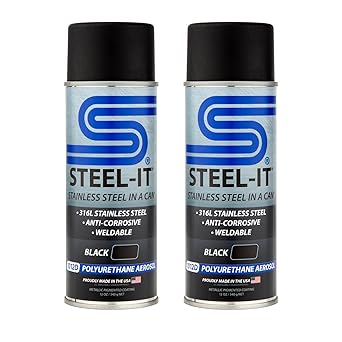 Steel-It 1012D Polyurethane, Industrial Paint Coatings, Weldable, Easy to Apply - Black 2 Pack
