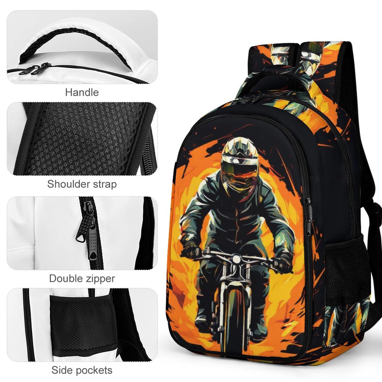 Mochilas Mochila Escolar Para Niños Mochila Escolar Motocicletas Mochilas Escolares De Bicicleta De Montaña Impresos En 3D Para Niños Estudiantes De Primaria Y Secundaria