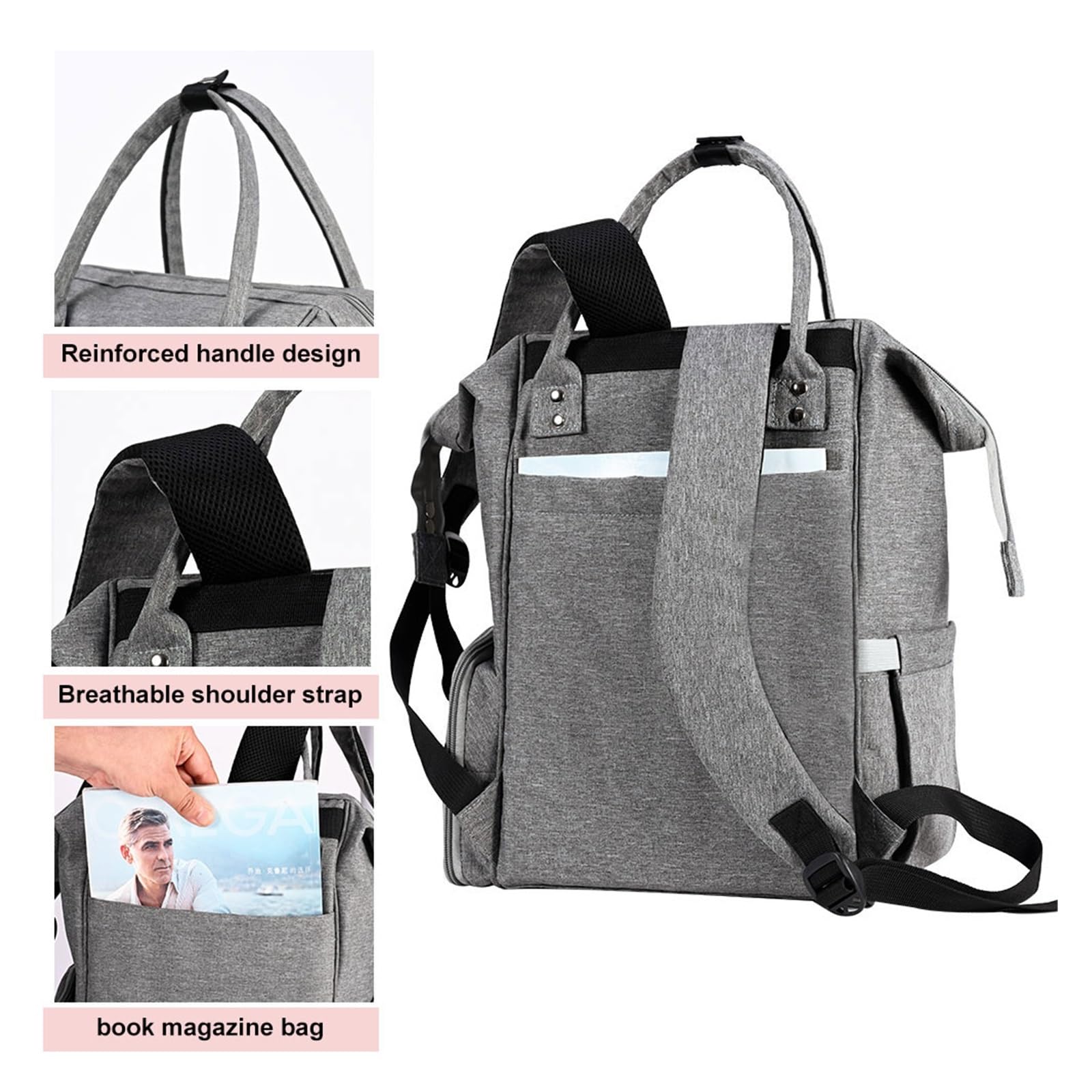 Handarbeitstasche Großer Häkel-Aufbewahrungsrucksack-Organizer, tragbare Stricktaschen und Tragetaschen, Organizer, Garn-Aufbewahrungsrucksack for Stricken als Geschenk(Gray Color)