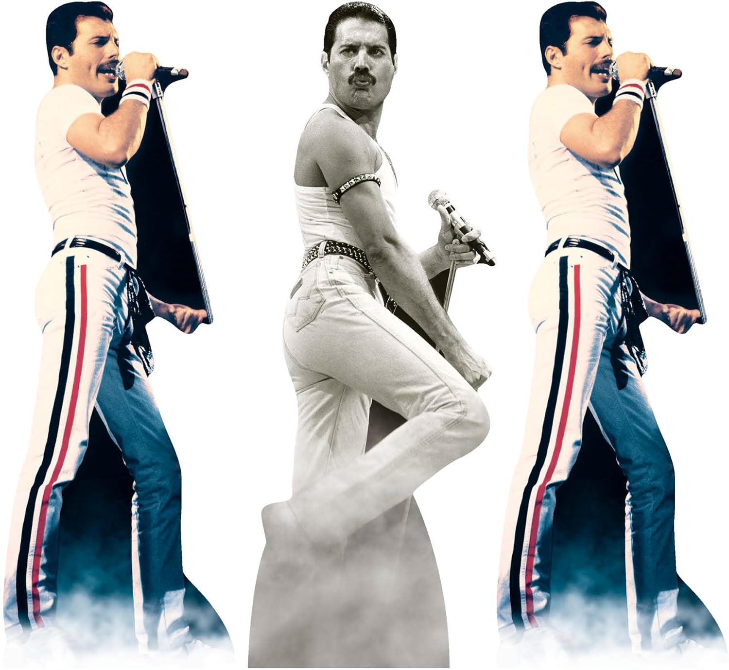 Star Cutouts CS1241 Freddie Mercury Shelf Top Cutout Pack of Three Cardboard Cutouts Height 31cm - Ideal for Fan Theme, Parties, Birthdays, Surprise Gifts & Room Decorations & Events