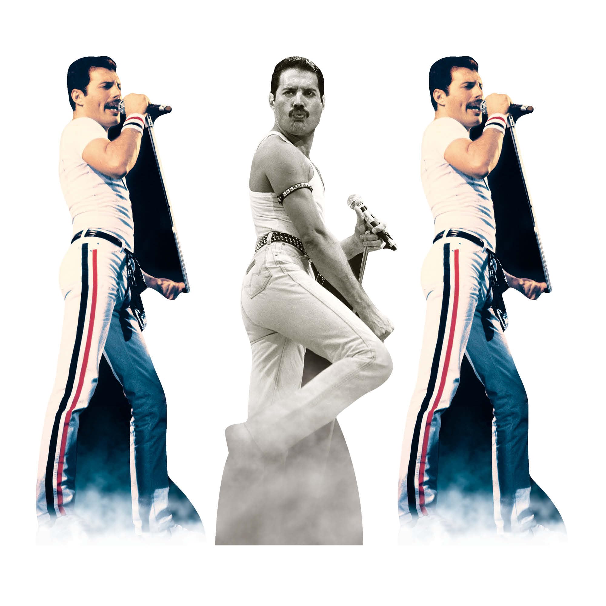 Star Cutouts CS1241 Freddie Mercury Shelf Top Cutout Pack of Three Cardboard Cutouts Height 31cm - Ideal for Fan Theme, Parties, Birthdays, Surprise Gifts & Room Decorations & Events