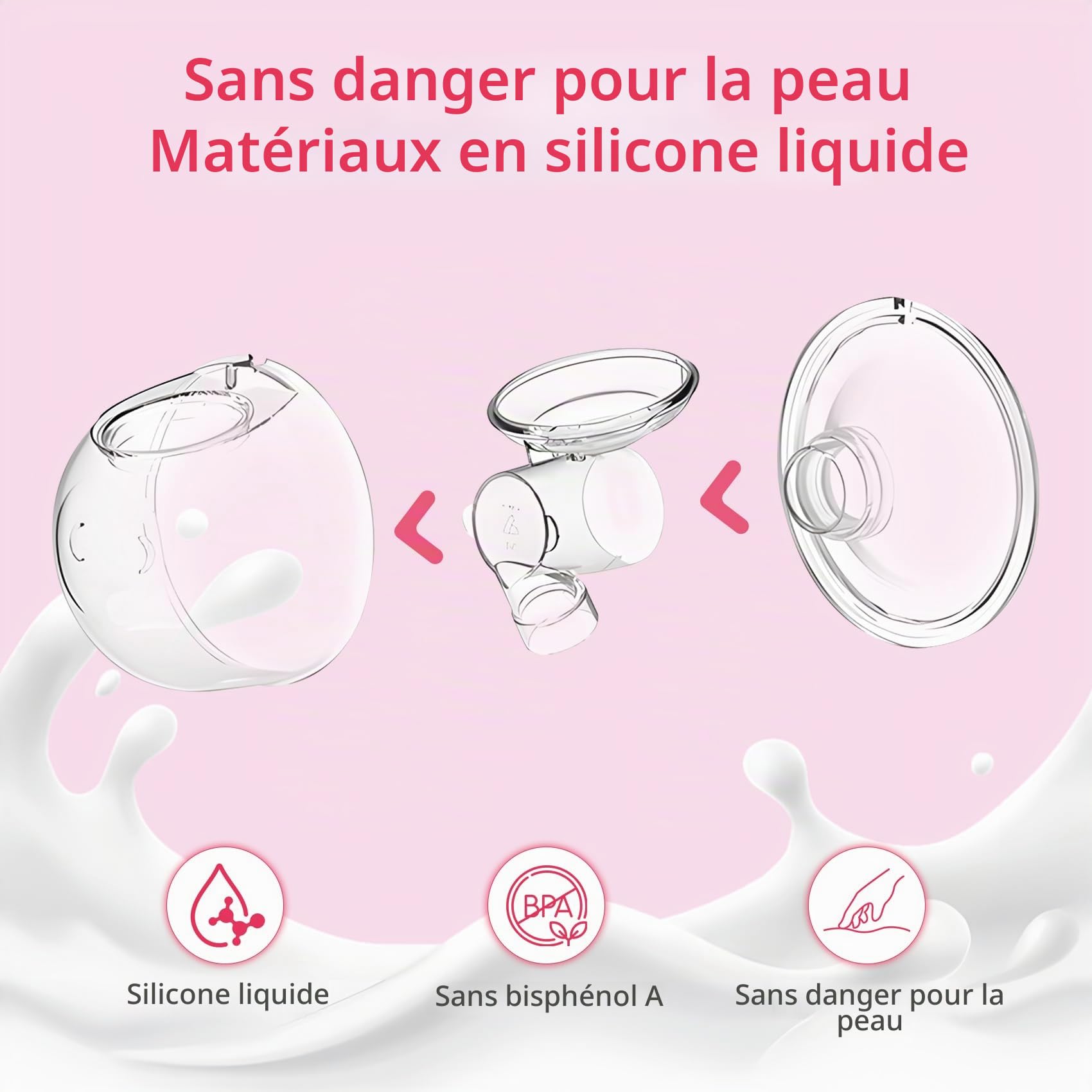 Tire Lait Electrique Main Libre, Tire Lait Main Libre avec 2 Modes, 9 Niveaux, Mode Silencieux, Extracteur de Lait Rechargeable avec Affichage LED