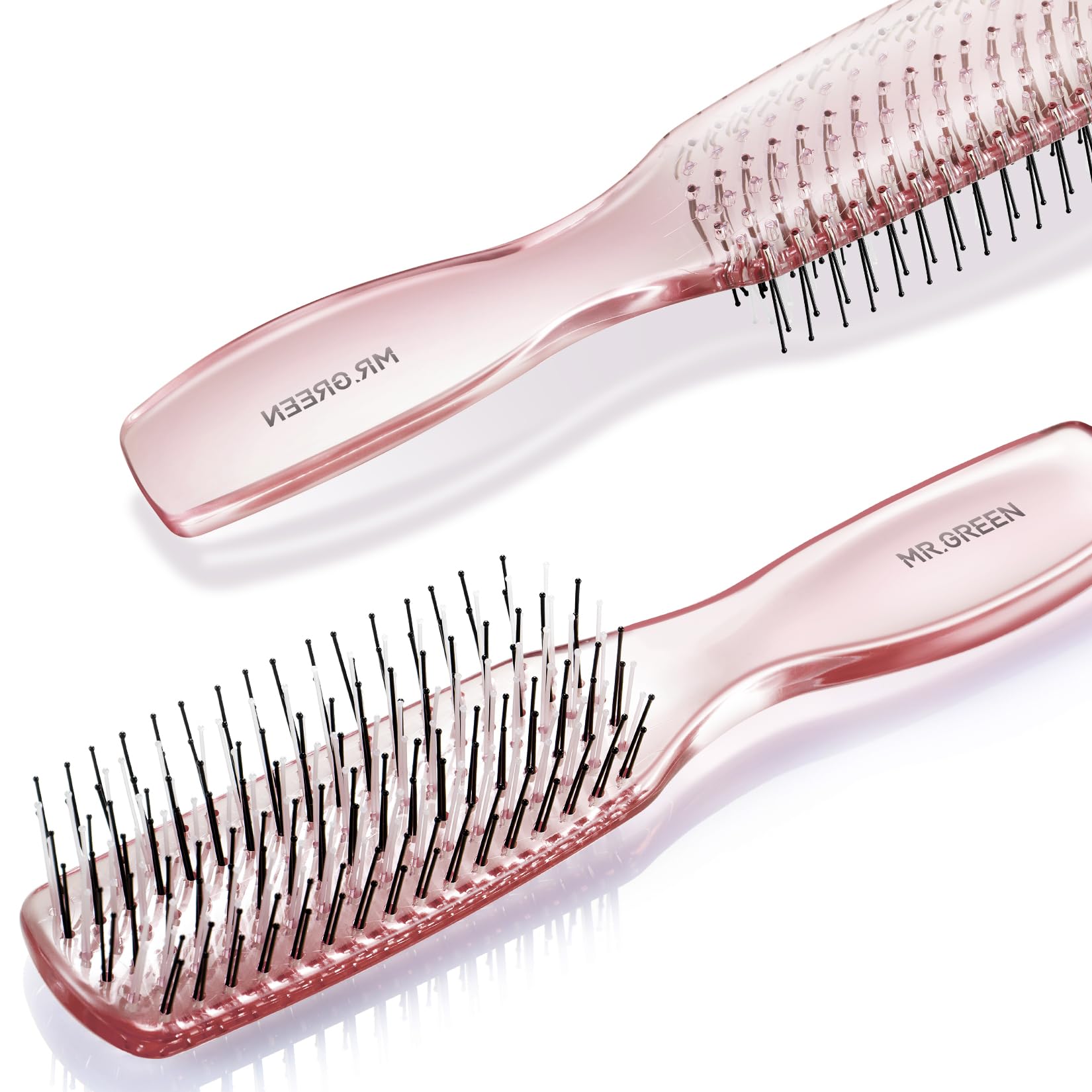 MR.GREEN Hair Brush Crystal Scalp Massage Combs Volumizing Hair Styling Fine Tooth Detangling Tool For Long Wet Dry Hair Women Gift (Pink, Large)