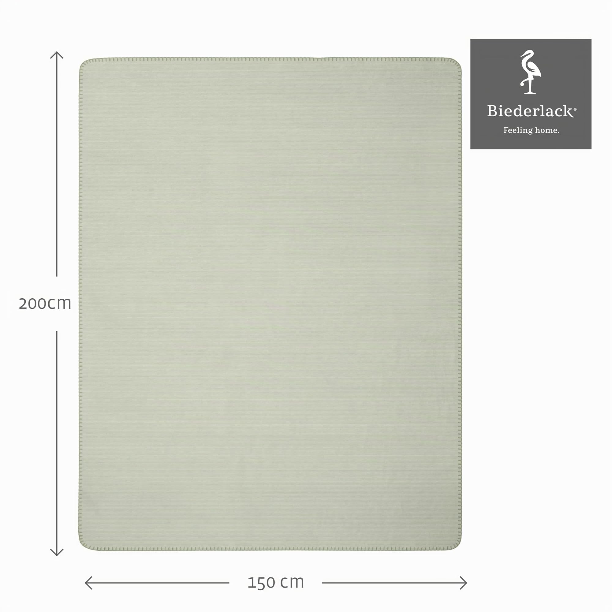biederlack® Wohndecke Double Optic Salbei-Natur, Sofa-Decke in 150x200 cm | Made in Germany, weiche Kuscheldecke aus Baumwolle und Polyacryl, helle Couch-Decke in Melange-Optik, OEKO-TEX Made in Green