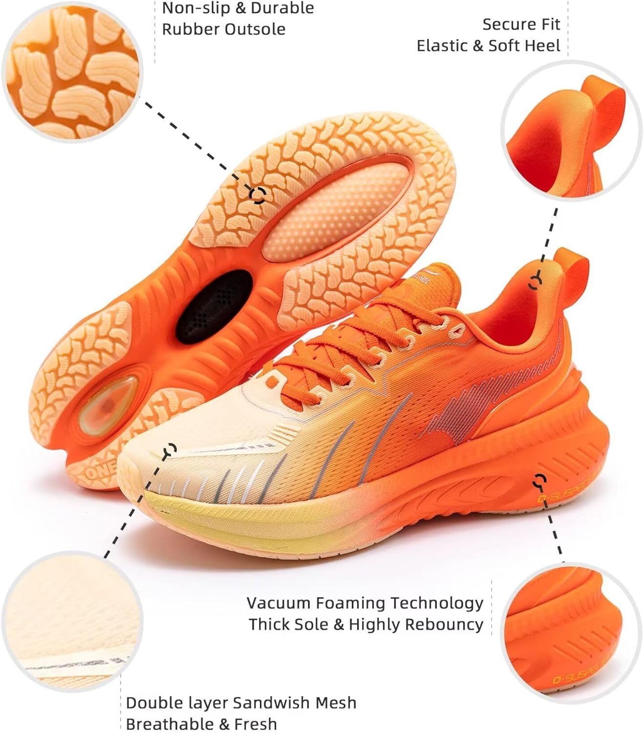 ONEMIX Men's Max Cushion Walking Shoes Plantar Martinique Ubuy