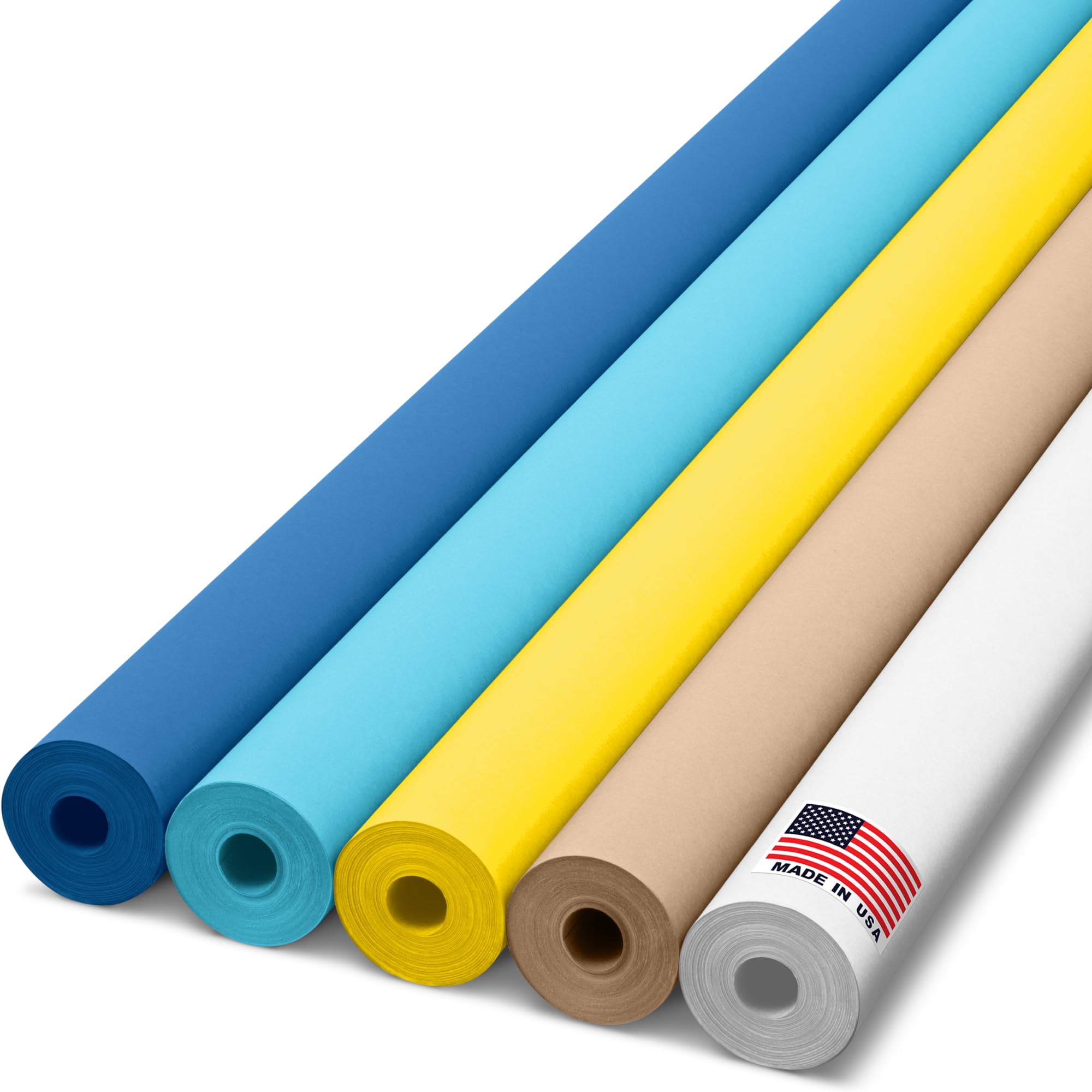 Paclord Zestaw papieru kraftowego o tematyce okrętowej, 20 kg, ciemnoniebieski, jasnoniebieski, biały, żółty, brązowy papier kraftowy, wyprodukowano w USA, kolorowy papier do rękodzieła, aplikacji dla
